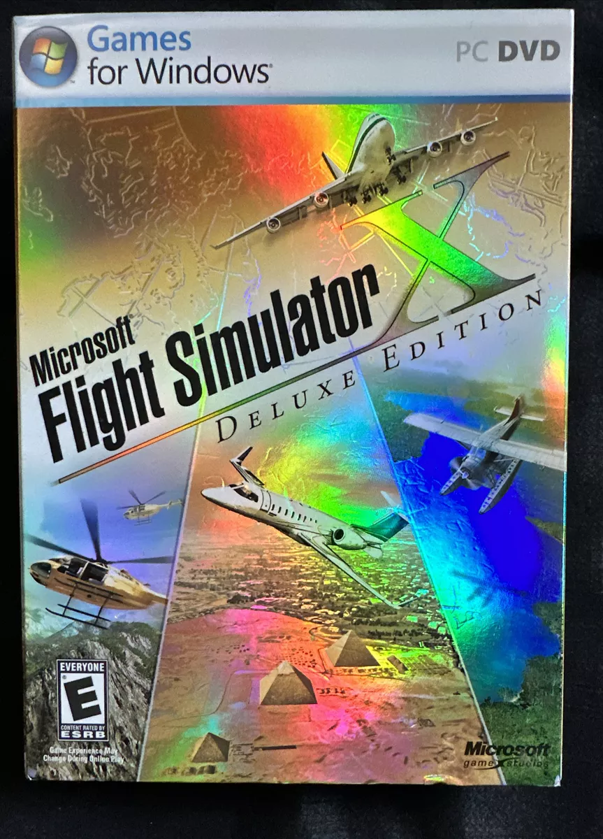 Microsoft FLIGHT SIMULATOR X Deluxe Edition WITH KEY PC DVD Nice Condition