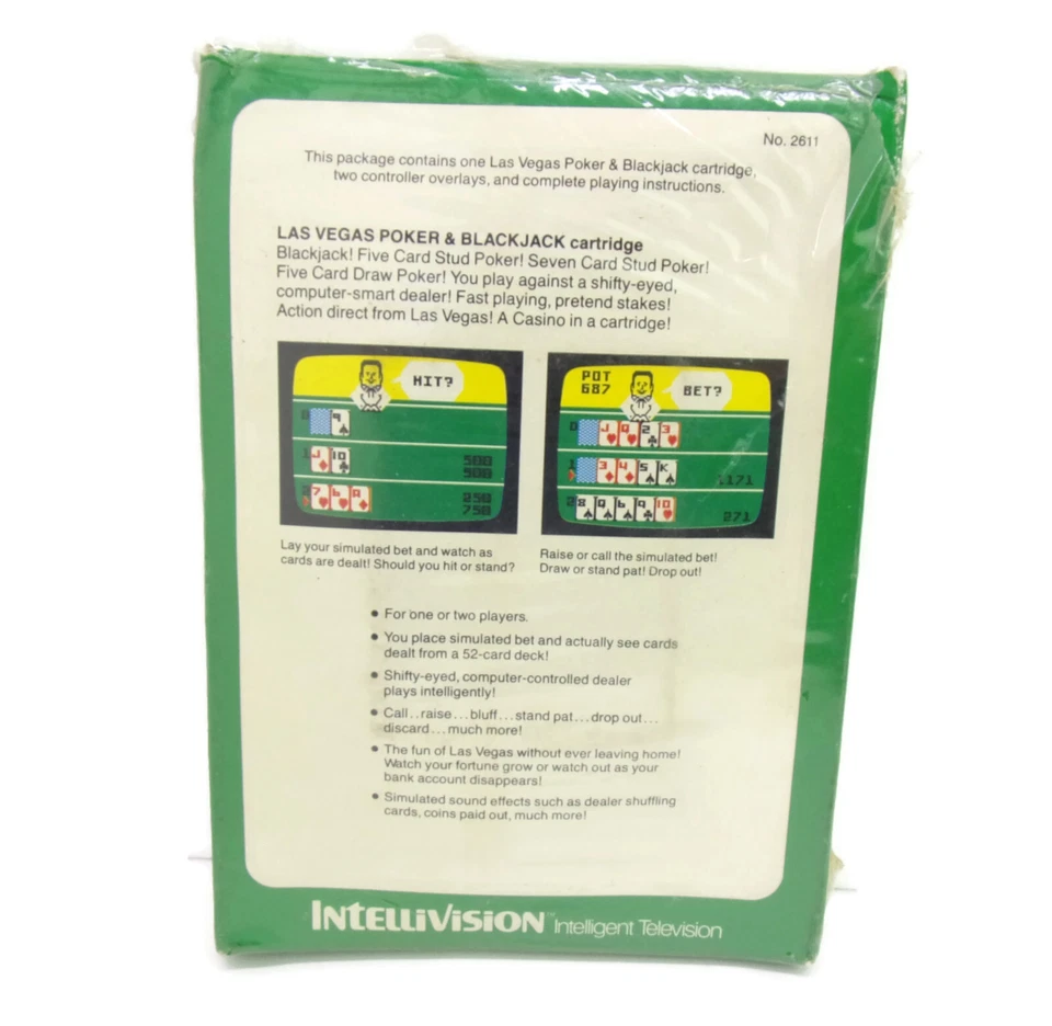 Las Vegas Poker & Blackjack Intellivision Game CIB FACTORY SEALED (SEE PHOTOS) - Image 3 of 4