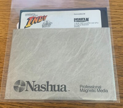 Indy Commodore 64 128 C64 LucasFilm  1989 games floppy disk Indiana Jones