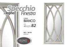 SPECCHIO A FORMA DI FINESTRA PARETE SPECCHIERA BIANCO ANTICATO 82*40 cm