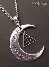 Crescent Moon Harry Potter Necklace Deathly Hallows Love You to the Moon & Back
