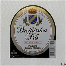 Fischer's Brauhaus Dreifursten Pils Premiumklasse Beer Label (BL9)