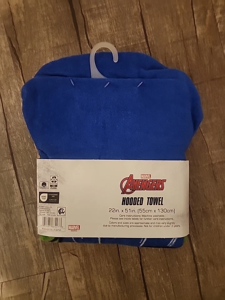 Toalla con capucha Marvel 100 % algodón 22 pulgadas X 51 pulgadas Foto 2 de 2