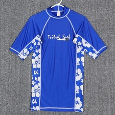 Sunspecs Tribal Surf Rash Guard Boys XL Blue Swim Shirt Sun Protection