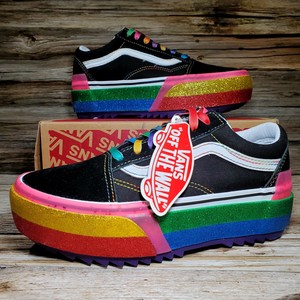 old skool v platform rainbow