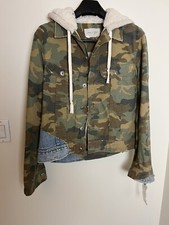 Greg Lauren Woman’s Fragment Camo Trucker Jacket Coat 4
