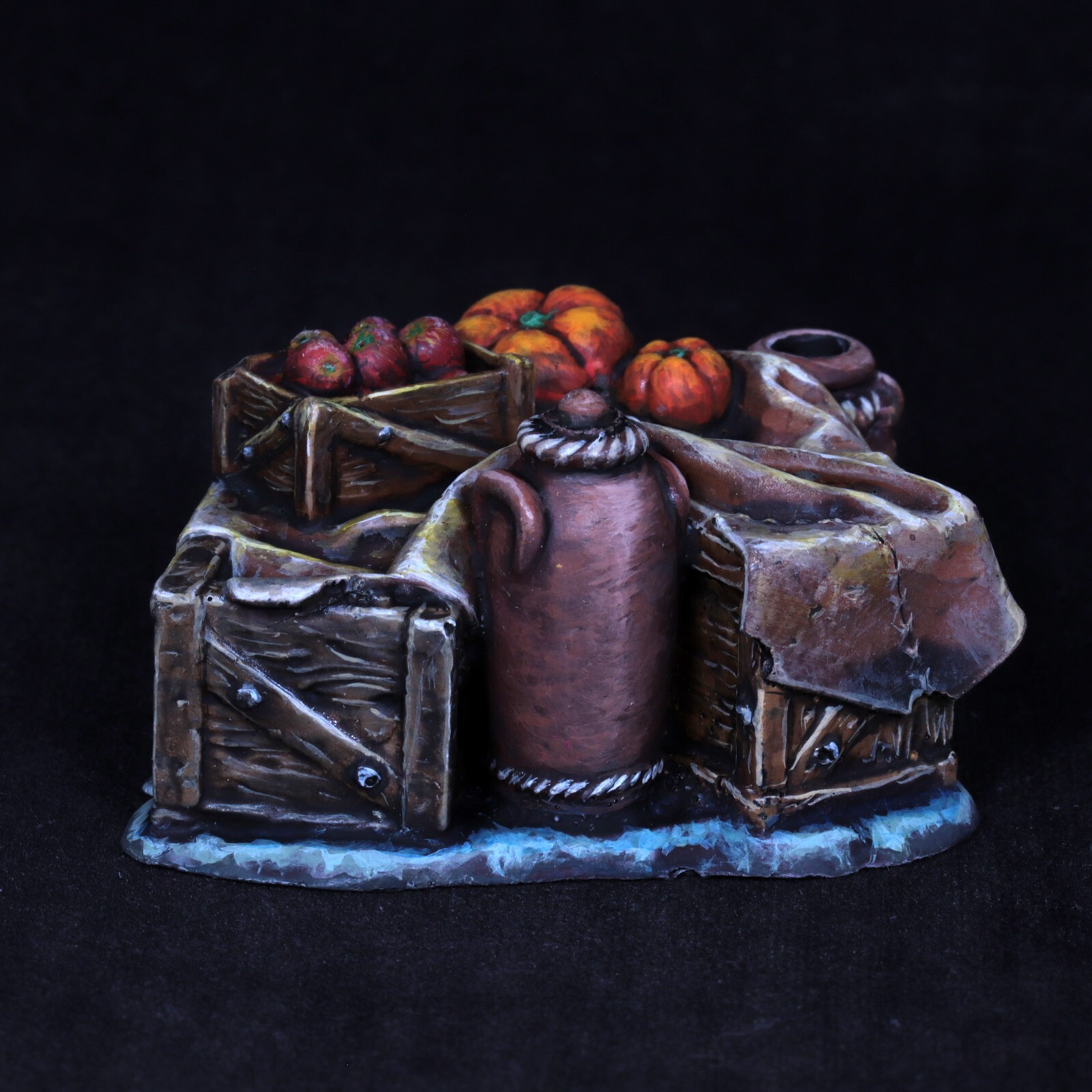 Painted DnD Miniature market stall marketplace apple dungeon furniture  pumpkin | eBay
