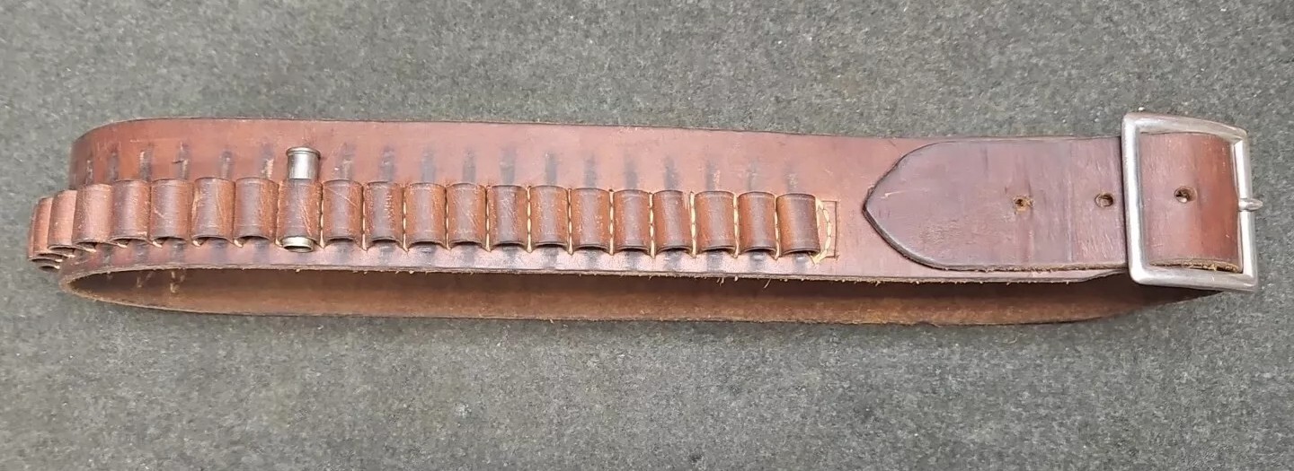 VINTAGE HUNTER 138 MED LEATHER GUN BELT CARTRIDGE BELT .38/.357 MAG CAL LOOPS eBay