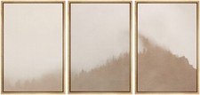 Wall26 Framed Wall Art Abstract Forest  Fog Earth Tones Canvas Prints Set of 3
