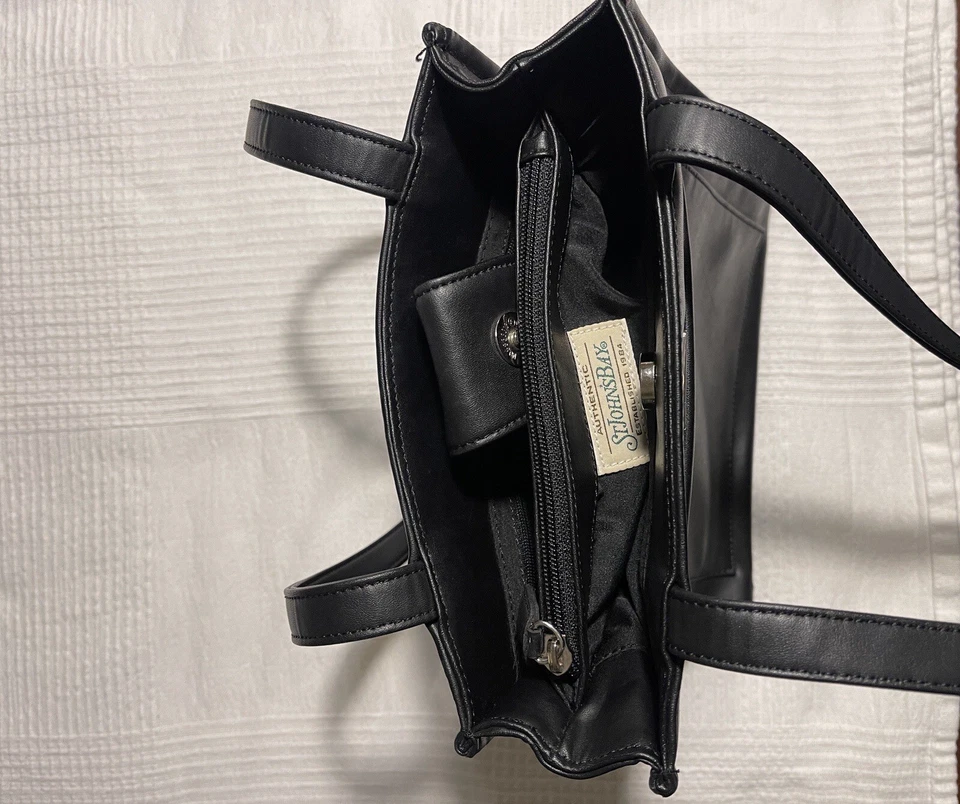 Bolso de Mano St. John's Bay Para Mujer Mediano Negro Cuero Sintético Foto 3 de 4