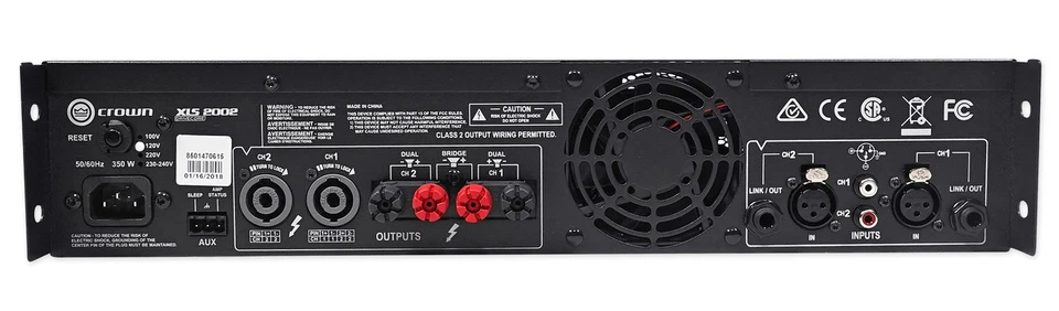 Crown Pro XLS2002 XLS 2002 2100w DJ/PA Power Amplifier Amp w/DSP!+AT Microphone - Image 4 of 4