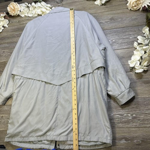 VTG Forecaster Coat Women’s Size Medium Rain Jacket Light Blue Lined Pocket Long - Picture 10 of 17