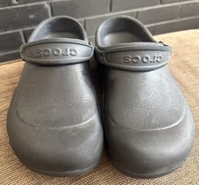 CROCS Solid Black No Holes Clog Shoes Size 8 Mens / 10 Women