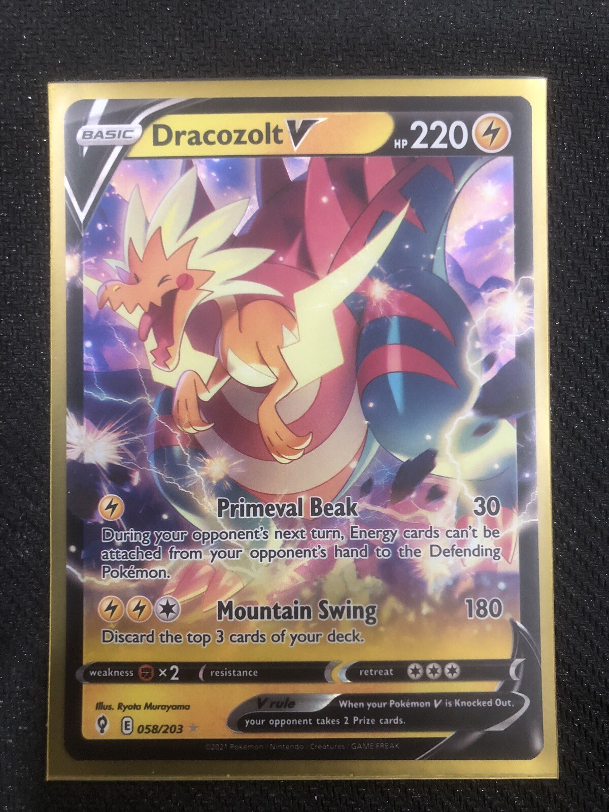 Pokemon TCG Dracozolt V (Ultra Rare) Near Mint Evolving Skies 058/203