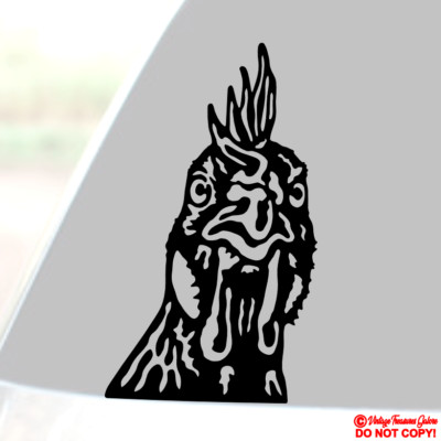 CHICKEN FACE Vinyl Decal Sticker Rear Window Bumper Coop Crate Farmer's ...
