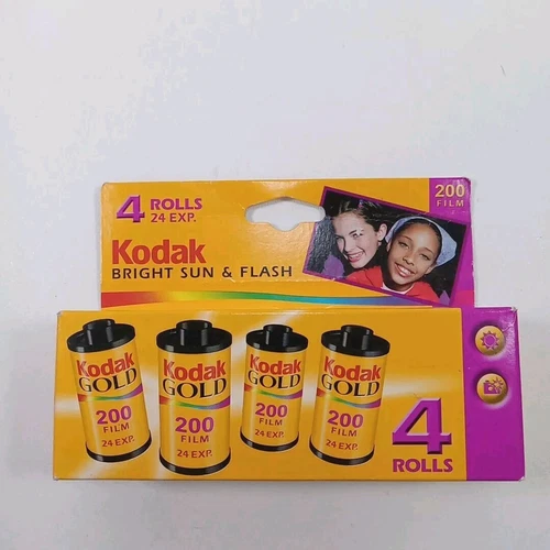 Kodak GOLD 200 ISO 24 Exp. Film Roll 4 Pack 35mm Film Sealed Expired 02/2006