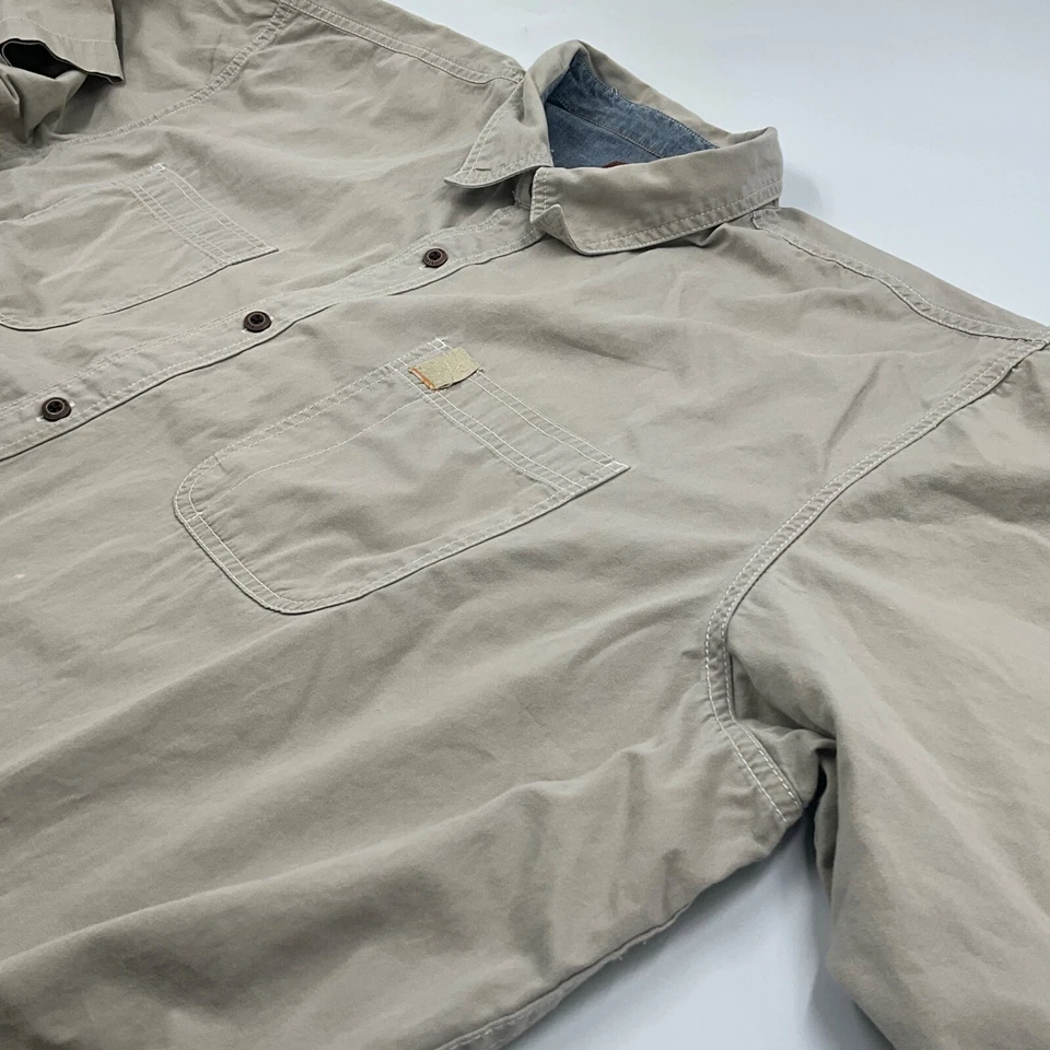 RedHead Button Up Shirt - Short Sleeve Beige Casual Wear - 3XL - Image 3 of 4