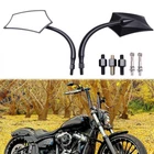 Black Motorcycle Mirrors For Harley Softail Soprtster XL883 1200 Road King Dyna