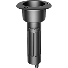 Mate Series P1000DB Plastic 0° Rod & Cup Holder - Drain - Round Top - Black