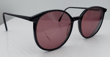 Vintage Kenmark Attorney Black Round Horn-Rimmed Sunglasses FRAMES ONLY