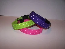Wet Nose Designs Calypso Brite Tropical Polka Dots Dog Collar Pink Purple Lime