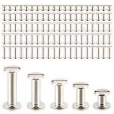 100pcs Mixed Size Chicago Screws Kit Leather Fasteners Rivets Belt Screw Sets