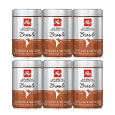 illy Coffee Arabica Selection Whole Bean Brazil Single Origin Brasile Pack of 6