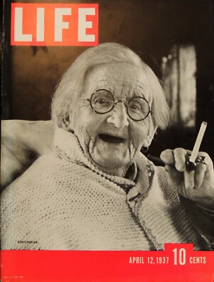 manson tobacco and beer LIFE April 12,1937 Centenarian / Ancient Man / Cezanne / Beer for Kansas /  Grain