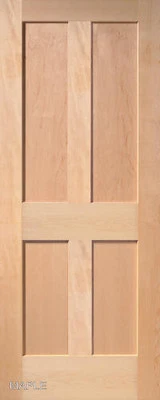 GLOBAL ONE FOREST PRODUCTS PREMIUM WOOD DOORS Maple 4 Panel Flat Mission Shaker Stain Grade Solid Core Interior Wood Doors