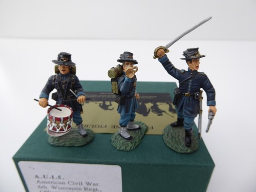 FRONTLINE FIGURES AUI5 6TH WISCONSIN REGIMENT OFFICER WITH TWO MUSICIANS - Picture 2 of 8
