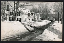 Postcard RPPC Belfast Maine ME Corner Franklin And Cedar Street 1963