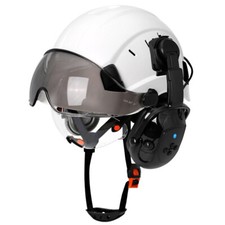 Construction Safety Helmet W/ Bluetooth Earmuffs ANSI Hard Hat Head Protection
