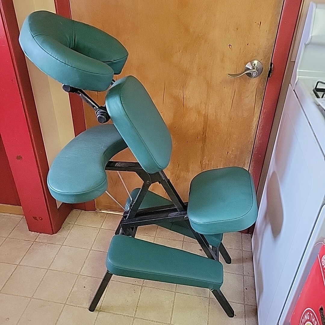 Portable Folding Massage Chair Teal Green Quicklite Golden Ratio