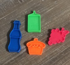 Vintage 1972 Mattel Tuff Stuff Plastic Play Food Toys Pop Cupcake Milk Grapes