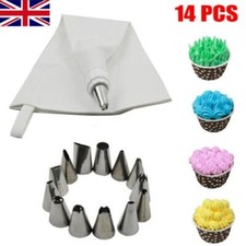Cake Piping bag Nozzle set Decorating Tips Baking Cupcake Icing Smoother 14 Pcs