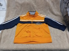 Vintage Adidas Jogging Top Jacket Boys 24M Yellow  blue Long Sleeve Zip Up