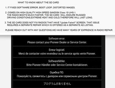 PIONEER AVH-W4500NEX SD CARD FIX SOFTWARE ERROR SCREEN  BOOT LOOP ON SANDISK SD