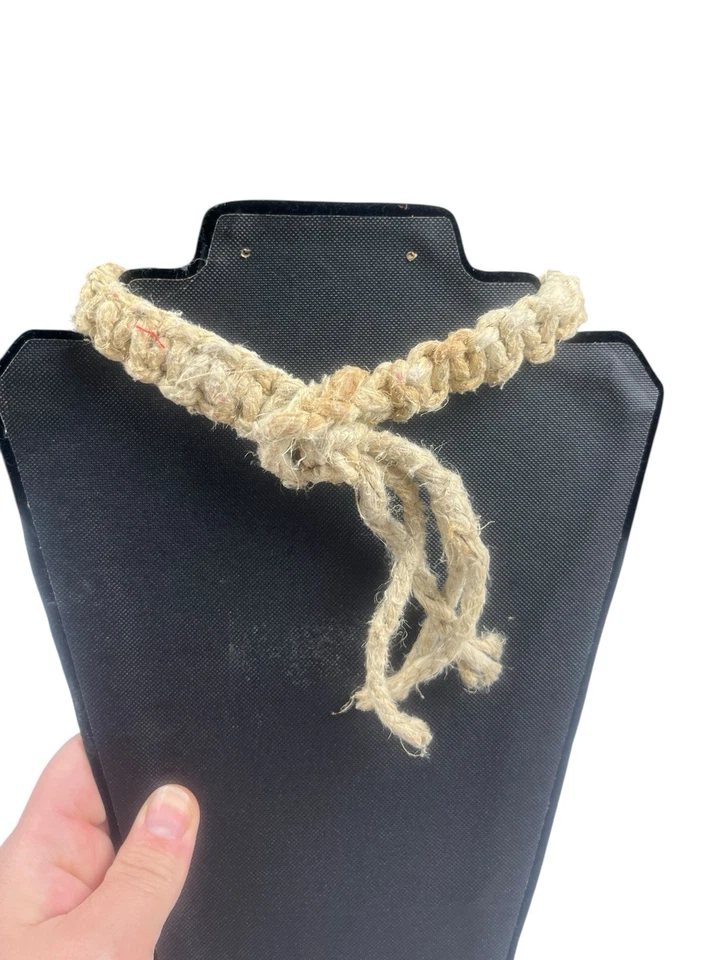 Hemp Thick Y2K Retro Choker Glass Orange Mushroom Pendant - Image 2 of 4