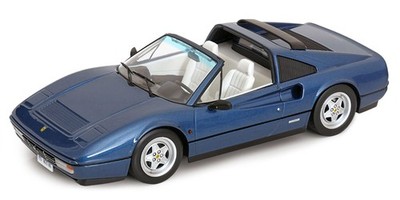 KK-Scale Diecast 1/18 FERRARI 328 GTS Blue Metallic 1985 with Hard Top