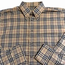 Vintage Burberry Nova Check Button Up Shirt USA Made Size Large