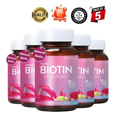 5 Pack ZERO.HARM Biotin 30mcg Hair Skin Nails 60 Veg Tabs