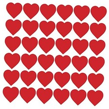 36-Piece RedPrinted Heart Cutout, 12-Inch Printed Heart Cutout - 12" 36-Pack 
