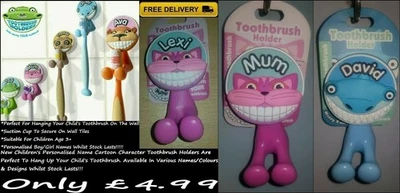 John Hinde Happy Smiles Children's Personalised Name Boy/Girl Holder/Toothbrush