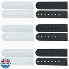 Waziaqoc 12 Pairs Black and White Plastic Snapback Strap with 7 Holes Hats Ca