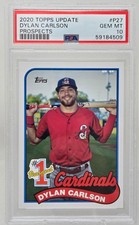 2020 Topps Update DYLAN CARLSON Pop 38 RC CARD PSA 10 GEM MINT