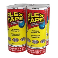 Flex Tape White 8 In. X 5 Ft. Strong Rubberized Waterproof Tape (4-Pack)-TFSWHTR