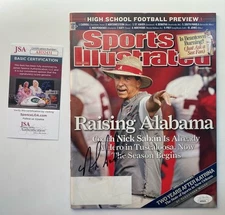 NICK SABAN Autograph Signed Sports Illustrated Alabama Crimson Tide Football COA