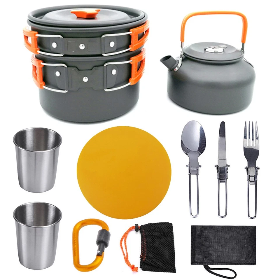 Portable Travel Cooking Set Lightweight Camping Cookware Outdoor Cooking Gear - Image 2 of 4
