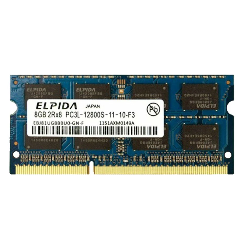 Elpida 8GB DDR3L 1600MHz PC3L-12800S 204Pin 1.35V SODIMM Notebook Laptop Memory - Image 2 of 4