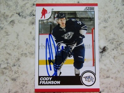 Nashville Predators Cody Franson Signed Autographed 2010-11 Score Mint